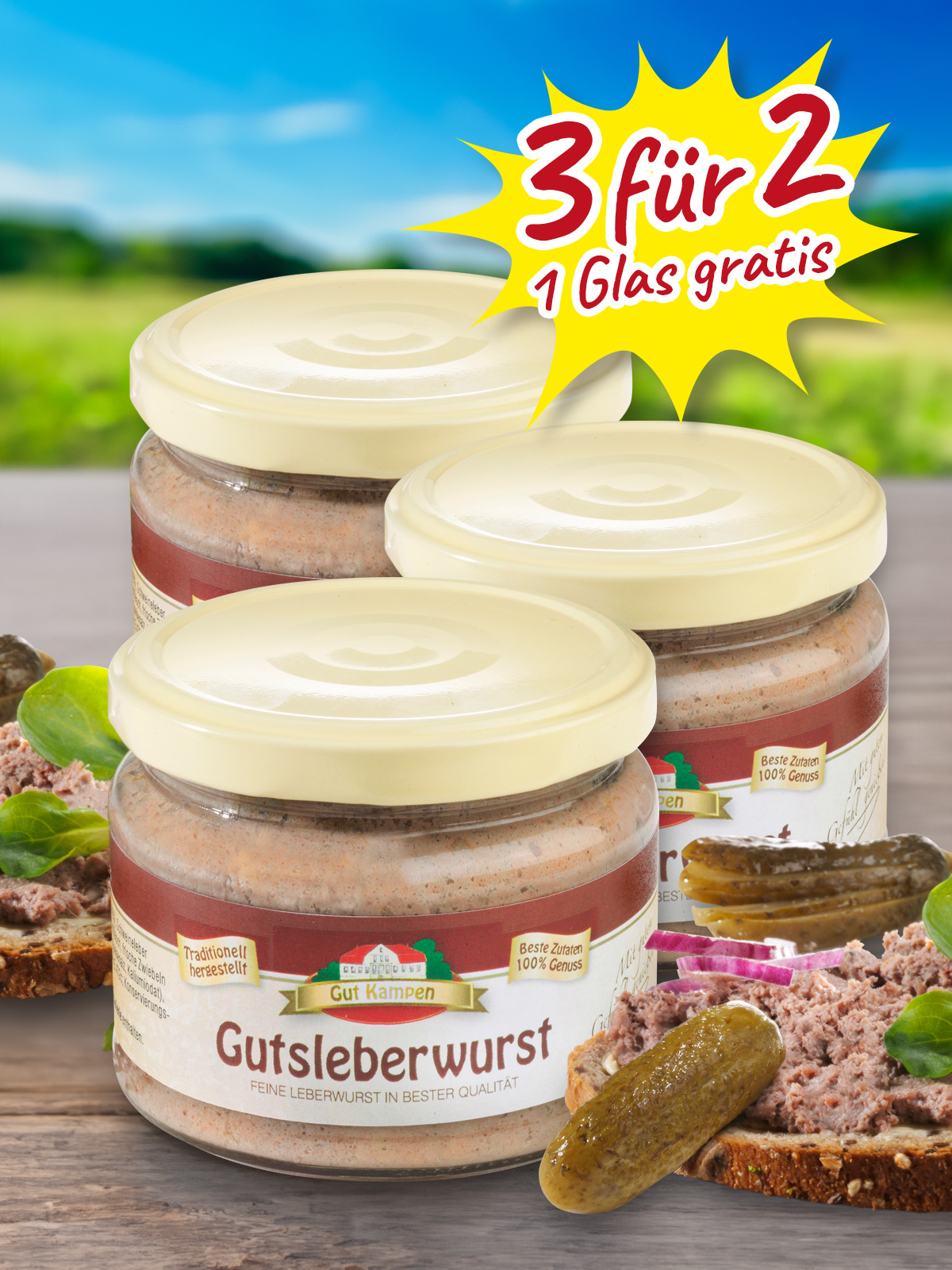 „3 für 2“ Gutsleberwurst